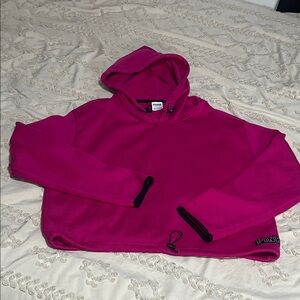 PINK Victoria's Secret Hot Pink Cropped Hoodie